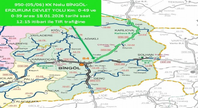 Bingöl’ün çevre illere tır trafiği açıldı