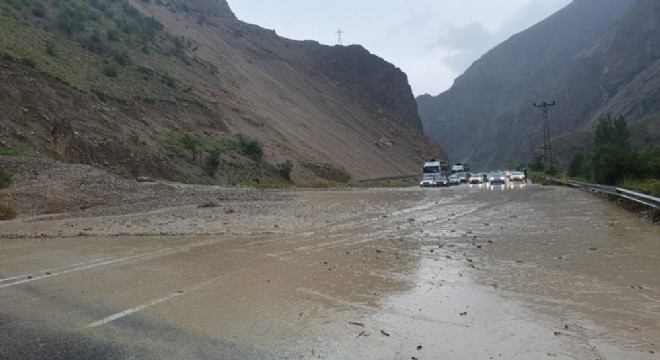 Erzurum-Artvin yolunda heyelan