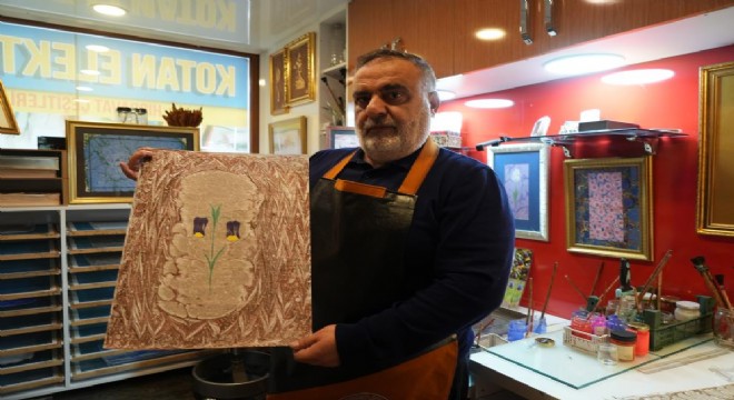 Oltu taşı ve Karayazı kalesi ebruda buluştu