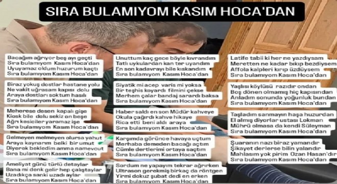 Randevu alamayınca doktora taşlama şiir yazdı