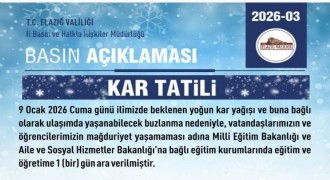 Elazığ’da eğitime 1 gün ara verildi
