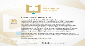 Erzurum’da eğitime 1 gün kar tatili