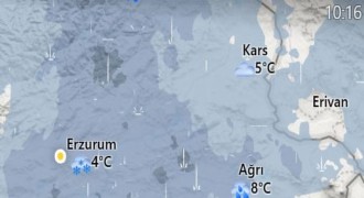 Erzurum güne kar ile uyandı