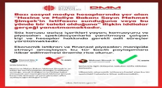 DMM'den Şimşek'in istifasını sunduğu iddialarına yalanlama